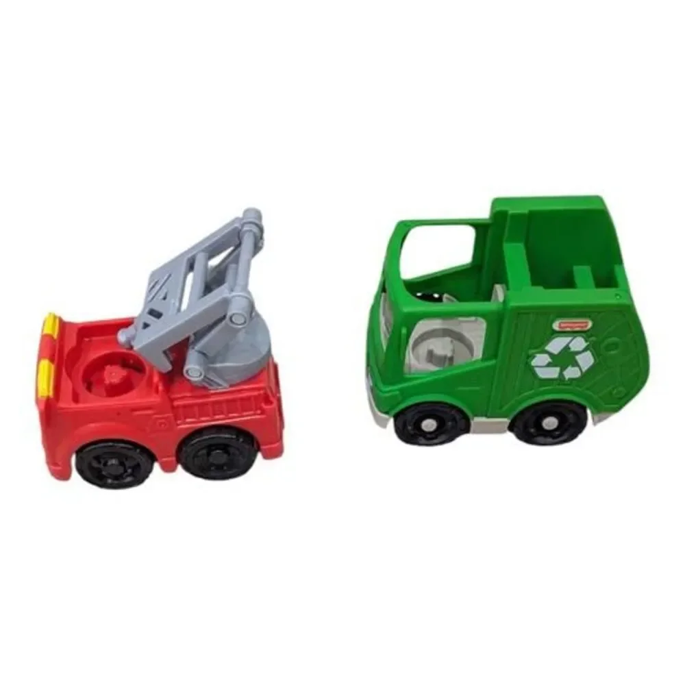 Little People Fisher Price vehicle garbage bulldozer helicopter firetruck pickup